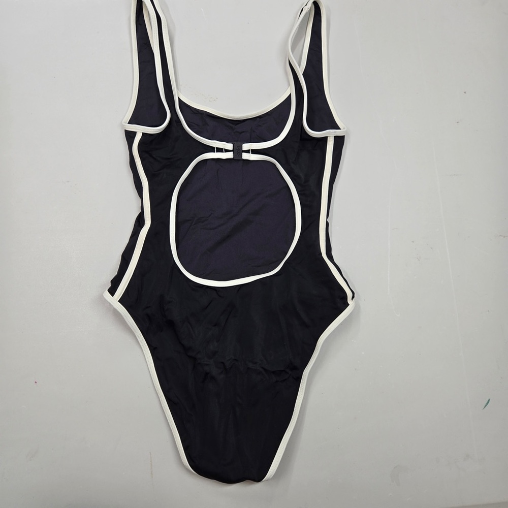 NWT ONIA Arya One Piece Swimsuit Women’s Small Black White 7162 - Picture 6 of 12